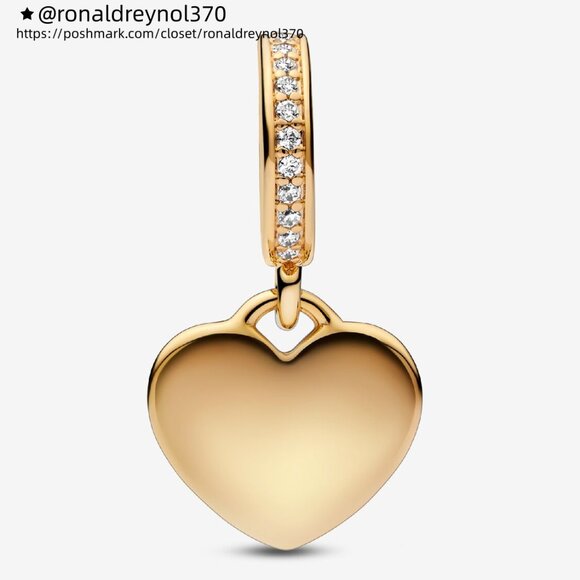 Pandora Engravable Heart Tag Dangle Charm - Picture 3 of 6